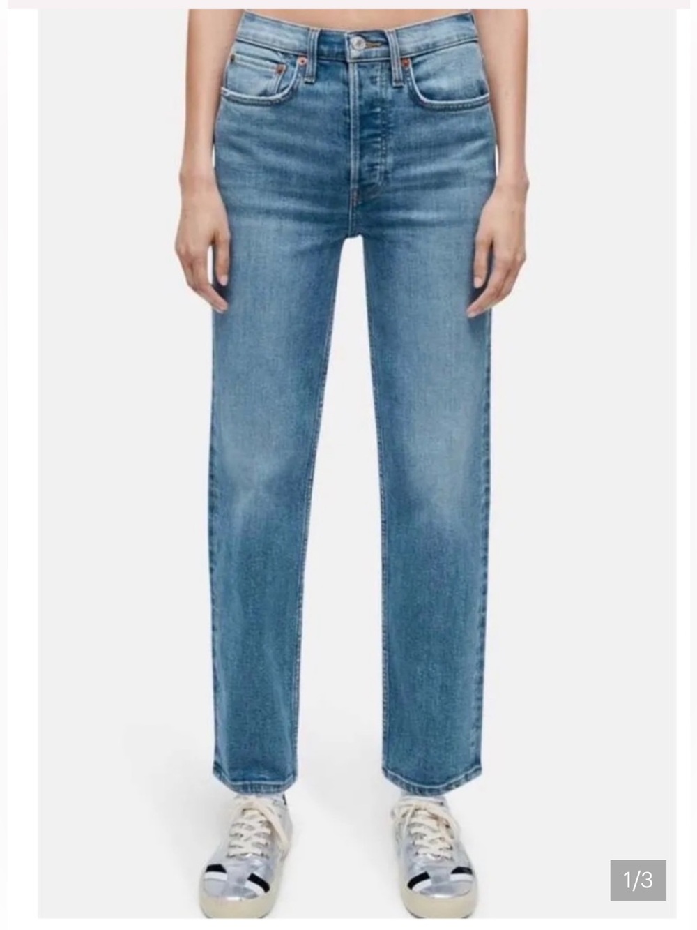 Re/Done 70s High Rise Stove Pipe Jeans Size 25